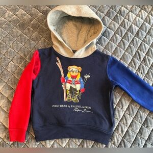 Polo by Ralph Lauren Kids' Blue and Red Ski Bear Hoodie Size 4T